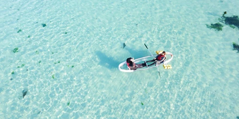 A Top View Of Boating In An Island.