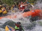 Adventurous Sports - River Rafting By Group of People.